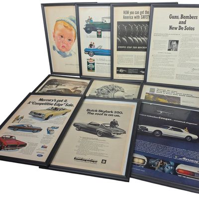 Sale Photo Thumbnail #621: Ten Vintage Mid-Century Framed Magazine Advertisements