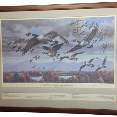Sale Photo Thumbnail #596: Keith Cason Signed and Numbered Print A Spirit of Teamwork and the Flight of the Great Northern Geese