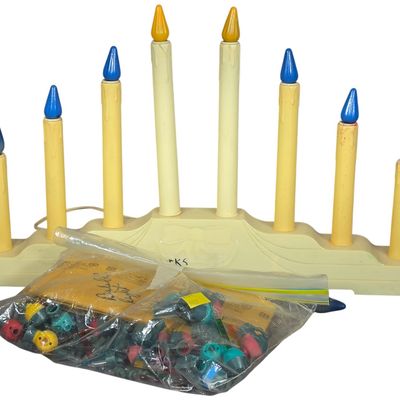 Sale Photo Thumbnail #488: One Mid-Century Eight-Light Plastic Candelabra with Bubble Light Components