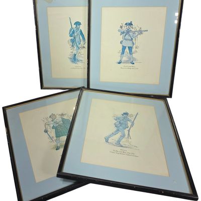Sale Photo Thumbnail #604: Four Miles C. Higgins Revolutionary War Military Uniform Prints