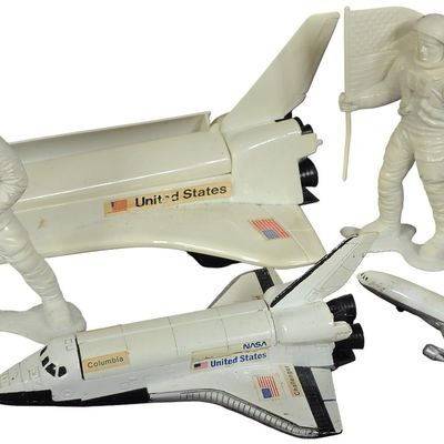 Sale Photo Thumbnail #506: Five Vintage Space and Aviation Toys