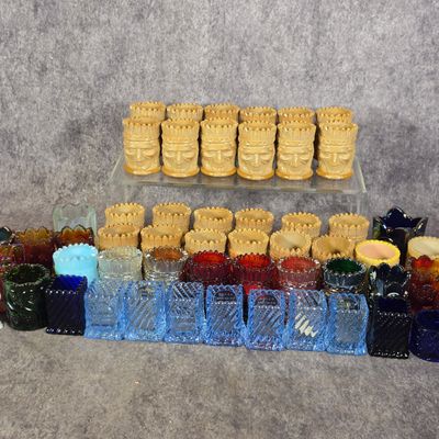 Sale Photo Thumbnail #450: A Collection of Forty-Two Vintage Glass Toothpick Holders Including Joe St. Clair, Kanawha, and L.E. Smith