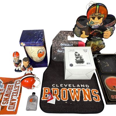 Sale Photo Thumbnail #78: HUGE CONTENTS LOT: Cleveland Browns Fan Memorabilia including Tim Couch Bobblehead and Memory Company Figurine