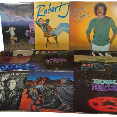 Sale Photo Thumbnail #465: Fifteen Late 20th Century Vinyl LP Records Including Rush and Billy Joel