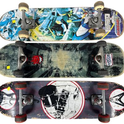 Sale Photo Thumbnail #644: Three Used Complete Skateboards including a 2000 Sport Fun, Inc. Gundam Wing Licensed Deck