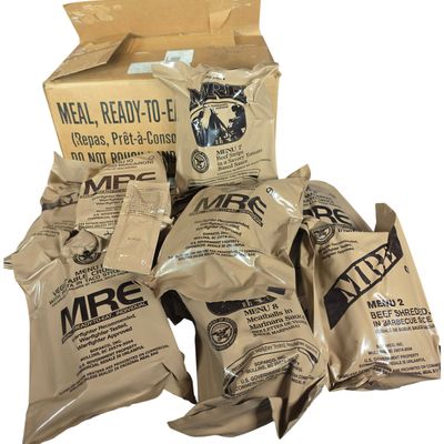 Sale Photo Thumbnail #314: A Group of SOPAKCO, Inc. U.S. Military MRE Individual Ration Pouches and Original Shipping Box