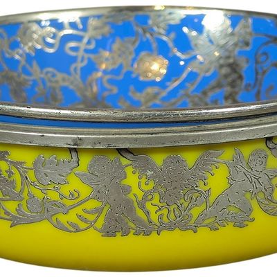 Sale Photo Thumbnail #391: A Pair of Shel-Glo Plastic and Sterling Silver Overlay Nesting Bowls