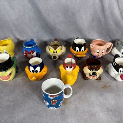 Sale Photo Thumbnail #669: A Collection of Twelve Vintage Looney Tunes Ceramic Character Mugs