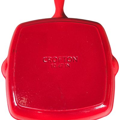 Sale Photo Thumbnail #521: Crofton Red Enameled Cast Iron Square Grill Pan