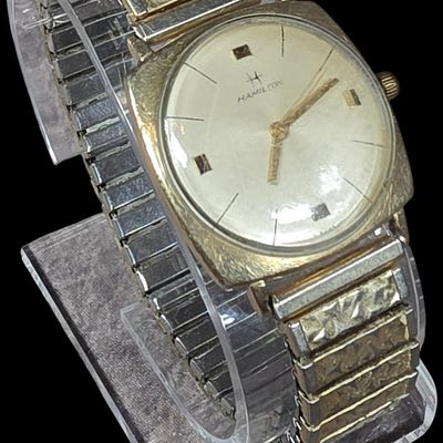 Sale Photo Thumbnail #87: Hamilton Gold Filled Mens Wristwatch with Integrated Expansion Band