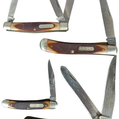 Sale Photo Thumbnail #159: A Collection of Five Schrade USA Old Timer Carbon Steel Folding Pocket Knives