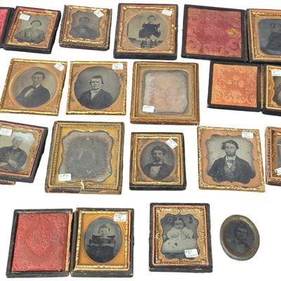 Sale Photo Thumbnail #773: Collection of Cased Nineteenth Century Daguerreotypes, Ambrotypes, and Tintypes