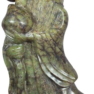 Sale Photo Thumbnail #388: Carved Green Stone Figurine of Shoulao