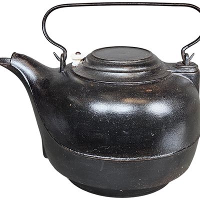 Sale Photo Thumbnail #543: The Favorite Cast Iron Tea Kettle with Swivel Lid and Porcelain Knob
