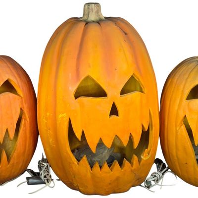 Sale Photo Thumbnail #582: Three Vintage Lighted Jack-O-Lantern Blow Molds