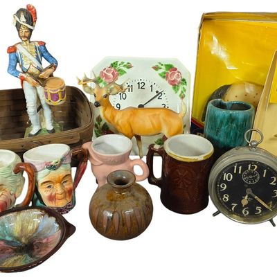 Sale Photo Thumbnail #432: An Assortment of Vintage Ceramics Clocks and Breyer Model Horses including Royal Doulton and Frankoma