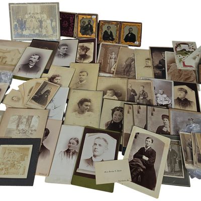 Sale Photo Thumbnail #777: A Collection of 19th and Early 20th Century American Cased Images, Cabinet Cards, and CDV Portraits