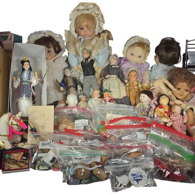 Sale Photo Thumbnail #810: A Collection of Modern and Vintage Dolls and Dollhouse Miniatures including DeHeitre and House of Hampton Examples