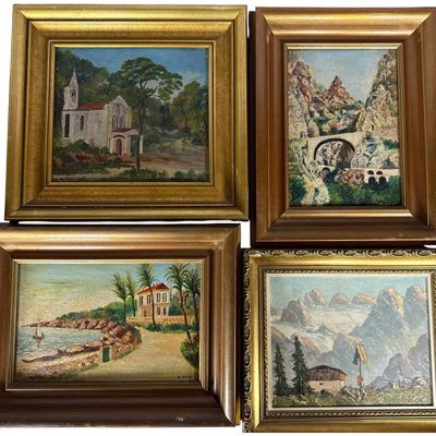 Sale Photo Thumbnail #658: M. Orango, A Set of Four European Landscape Paintings
