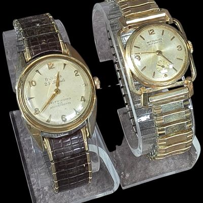 Sale Photo Thumbnail #84: Two Vintage Gold Filled and Stainless Steel Automatic Wristwatches Including Bulova and Wittnauer