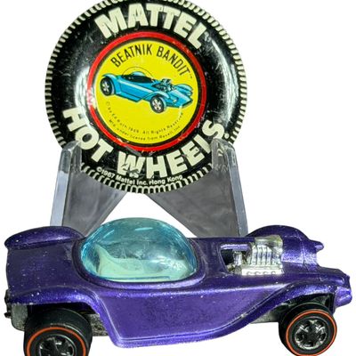 Sale Photo Thumbnail #258: A Mattel Hot Wheels Redline Beatnik Bandit and Matching Collector Button