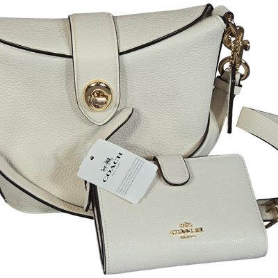 Sale Photo Thumbnail #41: Two Coach Chalk Leather Handbag and Bifold Wallet