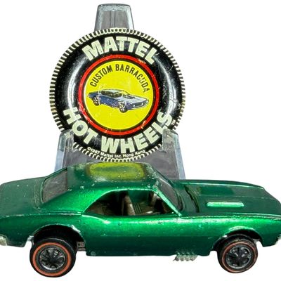 Sale Photo Thumbnail #254: Mattel Hot Wheels Redline Custom Camaro in Spectraflame Green with Collector Button