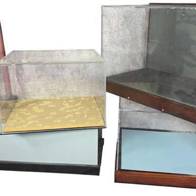 Sale Photo Thumbnail #605: An Assortment of Acrylic and Wood Tabletop Display Cases