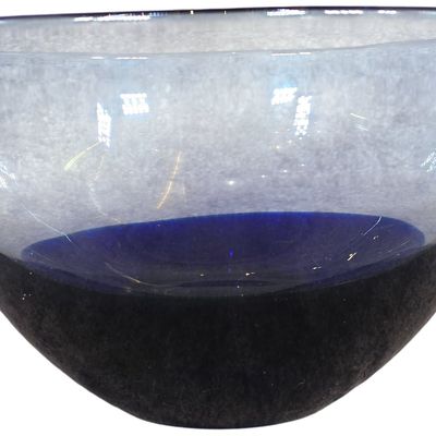 Sale Photo Thumbnail #368: Large Two-Tone Blue Hand-Blown Glass Bowl