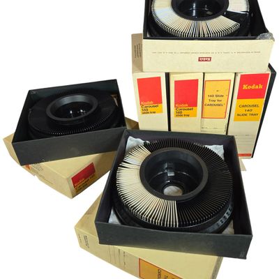 Sale Photo Thumbnail #7: CONTENTS LOT: Kodak Carousel 140 Slide Trays and Photographic Transparencies