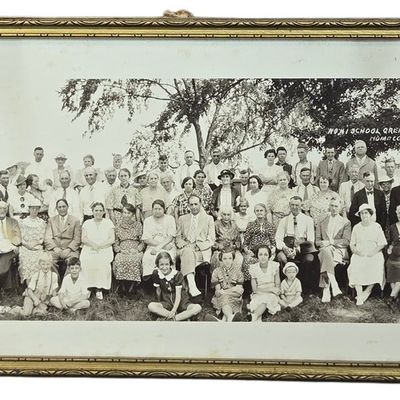 Sale Photo Thumbnail #2: Walrath Studio Panoramic Silver Gelatin Photograph Greenfield Township School Homecoming 1936