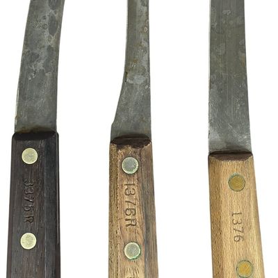 Sale Photo Thumbnail #848: Three Vintage Dexter Carbon Steel Commercial Butchery Knives