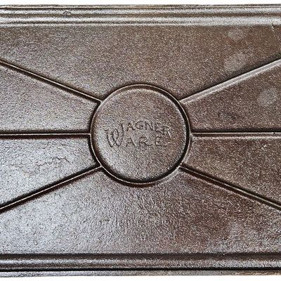 Sale Photo Thumbnail #525: Wagner Ware Rectangular Cast Iron Double Burner Griddle