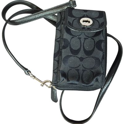 Sale Photo Thumbnail #45: Coach Signature Jacquard and Leather Crossbody Phone Wallet
