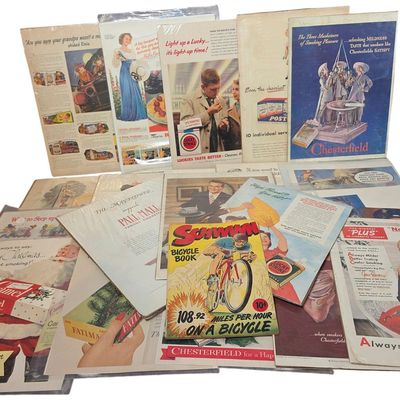 Sale Photo Thumbnail #839: Vintage Magazine Advertisements and a 1949 Schwinn Bicycle Book