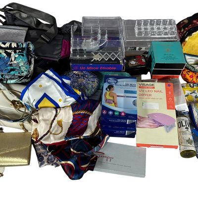 Sale Photo Thumbnail #694: An Assortment of Vera Bradley Handbags, Beauty Products, and Home Organization Items