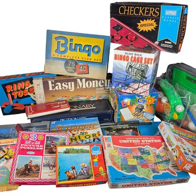 Sale Photo Thumbnail #349: A Collection of Vintage and Modern Board Games, Puzzles, and Toys Including Milton Bradley, Parker Brothers, and Coleco
