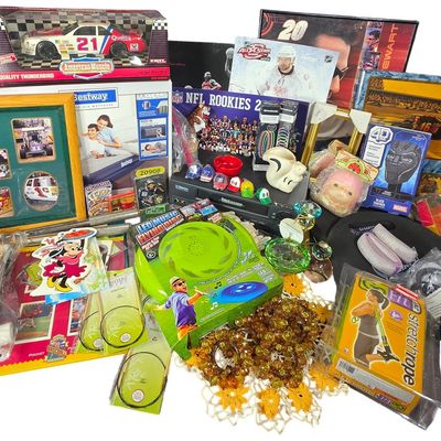 Sale Photo Thumbnail #812: An Assortment of Sports Memorabilia, Home Electronics, and Collectibles Including ERTL, Emerson, and Bestway Items