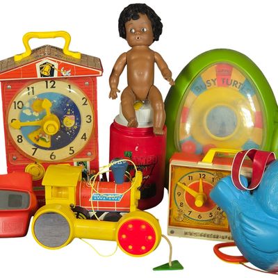 Sale Photo Thumbnail #500: Eight Vintage Fisher-Price and Gabriel Toys