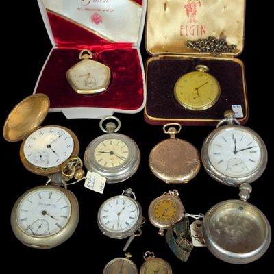 Sale Photo Thumbnail #97: Group Lot of Vintage Pocket Watches