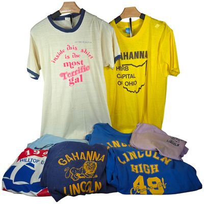 Sale Photo Thumbnail #558: Seven Vintage Cotton Blend T-Shirts and Sweatshirts