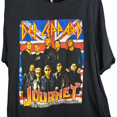 Sale Photo Thumbnail #24: Fruit of the Loom HD Cotton Def Leppard and Journey 2018 Tour T-Shirt