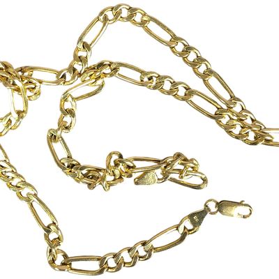 Sale Photo Thumbnail #228: Italian 10 Karat Yellow Gold Figaro Link Chain Necklace