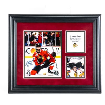 Framed Brandon Saad Autographed Photo w COA