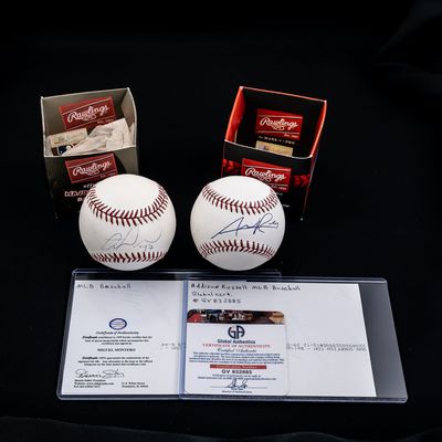 Addison Russell Miguel Montero Signed Baseballs
