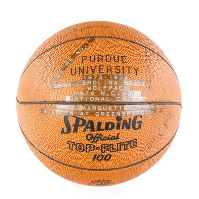 73-74 NCAA NC State Nat. Champ Autographed Ball