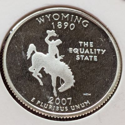 2007-S Proof 90% Silver State Quarter, Wyoming (WY)