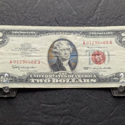 1963 Series $2 United States Red Seal Banknote