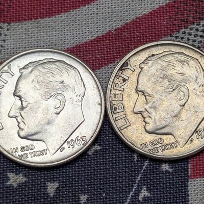 1961-D & 1963 Roosevelt Dimes, 90% Silver