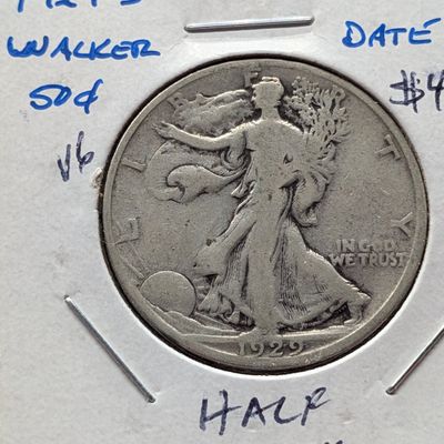 1929-S Walking Liberty 90% Silver Half Dollar